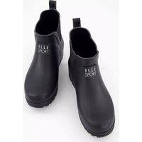 Elle Sport Women's Chelsea Waterproof Ankle Wellington Rain Boots in True Black | Size: 8