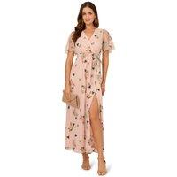 Adrianna Papell Women's Embroidered Maxi Dress in Pale Pink | Size: Medium