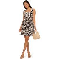 Adrianna by Adrianna Papell Women's Scallop Edged Short Dress in Black | Size: 6