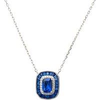Latelita Women's Great Gatsby Pendant Necklace Sapphire Silver in Blue