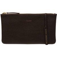 Pure Luxuries London Women's 'Emalia' Leather Clutch Bag in Dark Brown