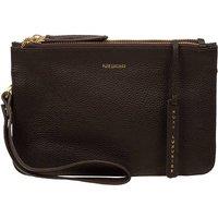 Pure Luxuries London Women's 'Eleanor' Leather Clutch Bag in Dark Brown