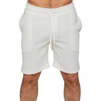 Enzo Men's Pleated Stretch Shorts in Off-White | Size: XL