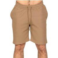 Enzo Men's Pleated Stretch Shorts in Beige | Size: Small