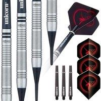 Unicorn Soft Tip Darts Set | Core Tungsten Barrels| Style 2 | 18 g in Silver