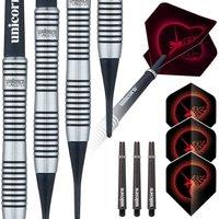 Unicorn Soft Tip Darts Set | Core Plus Tungsten Barrels| Style 1 | 20 g in Silver