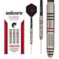 Unicorn Steel Tip Darts Set | Core Plus | Tungsten Barrels | 27 g in Silver