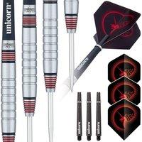Unicorn Steel Tip Darts Set | Core Plus Tungsten Barrels| Style 2| 22 g in Silver