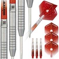 Unicorn Steel Tip Darts Set | Core XL Striker Series Style 1 | 80% Natural Tungsten Barrels | 20 g in Red