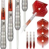Unicorn Steel Tip Darts Set | Core XL Striker Series Style 4 | 80% Natural Tungsten Barrels | 23 g in Red