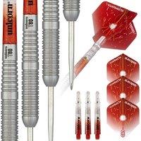 Unicorn Steel Tip Darts Set | Core XL Striker Series Style 6 | 80% Natural Tungsten Barrels | 20 g in Red