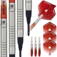 Unicorn Soft Tip Darts Set | Core XL Striker Series Style 1 | 80% Natural Tungsten Barrels | 19 g in Red