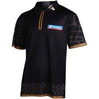 Unicorn Darts Shirt | Jeffrey 'The Black Cobra' de Zwaan | Breathable Polyester & Non-Stitch Zip | Black & Gold| Large | To fit chest 41-43 inches