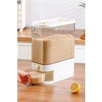 Living and Home 10KG Airtight Large Capacity Rice Dispenser Cereal Storage Container in Cream