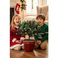 Living and Home 1 Pack Artificial Christmas Urn Filler Decoration with Ground Stake