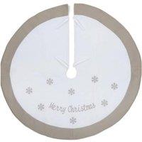 Premier Decorations Merry Christmas Tree Skirt in White