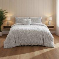 Snug City Super Fluffy Duvet Cover Ultra Soft, Cloud-Like Comfort Snug Sleep in Silver | Size: King