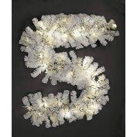 Shatchi 2m Prelit Alaskan Pine White W/Warm White Christmas Christmas Garland