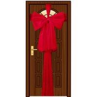 Shatchi Christmas Door Bow - 9m Giant Bow Door Cover - Front Door Decorations for Xmas Wedding, Baby Shower Outside Home Decor in Red