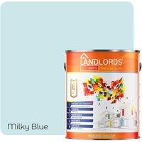 LANDLORDS PAINT Masonry Paint - 1L - Weatherproof Exterior Wall Paint in Milky Blue
