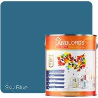 LANDLORDS PAINT Masonry Paint - 1L - Weatherproof Exterior Wall Paint in Sky Blue