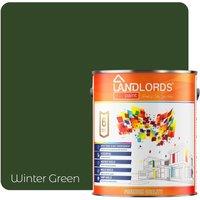 LANDLORDS PAINT Masonry Paint - 1L - Weatherproof Exterior Wall Paint in Winter Green