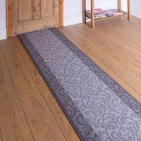 runrug Hallway Carpet Runner Rug - Soft & Comfy, 9mm - 'Baroque' in Light Grey | Size: 70 cm x 150 cm