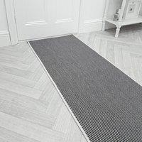 runrug Carpet Runner Rug - Indoor/Outdoor, Reversible, 2mm - 'Coastal' in Black | Size: 60 cm x 150 cm