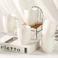 simpa Porcelain White Elegant Mug Set 500ml - Set of 6