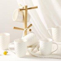 simpa Porcelain White Loveheart Mug Set 500ml - Set of 6