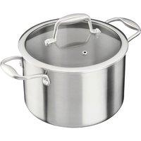 Cooks Professional Tri-Ply Stockpot Pan with Lid & Side Handles for All Hobs - 20cm in Silver | Size: 1 Pack