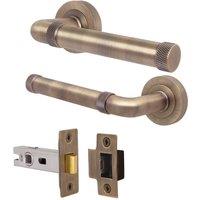 AFIT Antique Brass Door Handle Latch Set Internal Door Handle Latch 1 Pack in Bronze | Size: 150mm x 150mm