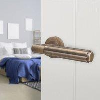 AFIT Antique Brass Fire Door Handle Internal Lever On Rose 1 Pack in Bronze | Size: 150mm x 150mm