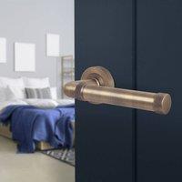 AFIT Antique Brass Fire Door Handle Internal Lever On Rose 1 Pack in Bronze | Size: 150mm x 150mm