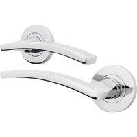 AFIT Chrome Fire Door Handle Polished Chrome Internal Lever On Rose 1 Pack in Silver | Size: 150mm x 150mm