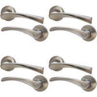 AFIT Satin Nickel Internal Twist Door Handles 4 Pairs Novi Range in Silver | Size: 150mm x 150mm