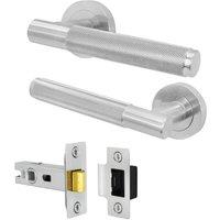 AFIT Satin Door Handle Latch Set Satin Nickel Internal Latch 1 Pack in Silver | Size: 150mm x 150mm