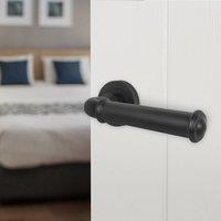 AFIT Black Fire Door Handle Matt Black Internal Lever On Rose 1 Pack | Size: 150mm x 150mm