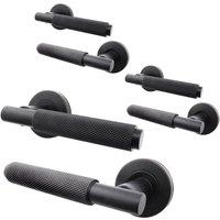 AFIT Black Knurled Door Handles Internal Pack 3 Dixon Range | Size: 150mm x 150mm