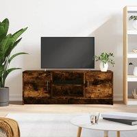 Berkfield Home TV Cabinet Smoked Oak 102x30x37.5 cm Engineered Wood in Brown