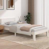 Berkfield Home Bed Frame White Solid Wood 90x190 cm Single