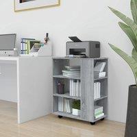 Berkfield Home Rolling Cabinet Grey Sonoma 60x35x75 cm Engineered Wood | Size: 60 x 35 x 75 cm