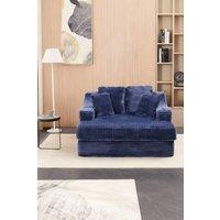 Living and Home Corduroy Chaise Lounge Sofa Bed in Blue