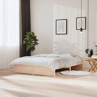 Berkfield Home Bed Frame Solid Wood 150x200 cm King Size in Brown