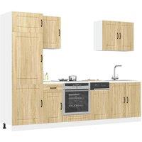 Berkfield Home 7 Piece Kitchen Cabinet Set Kalmar Sonoma Oak Engineered Wood in Brown