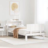 Berkfield Home Bed Frame with Headboard without Mattress White 90x190 cm Single