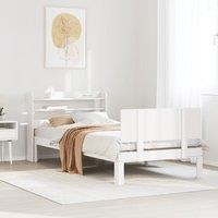 Berkfield Home Bed Frame with Headboard without Mattress White 90x190 cm Single