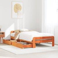 Berkfield Home Bed frame without Mattress Wax Brown 75x190 cm Small Single Solid Wood Pine