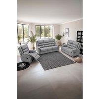 More4Homes Seattle Manual Recliner Fabric 1+2+3 Seater Sofa Set in Grey
