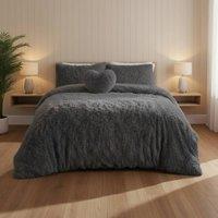 Snug City Super Fluffy Duvet Cover Ultra Soft, Cloud-Like Comfort Snug Sleep in Grey | Size: Super King